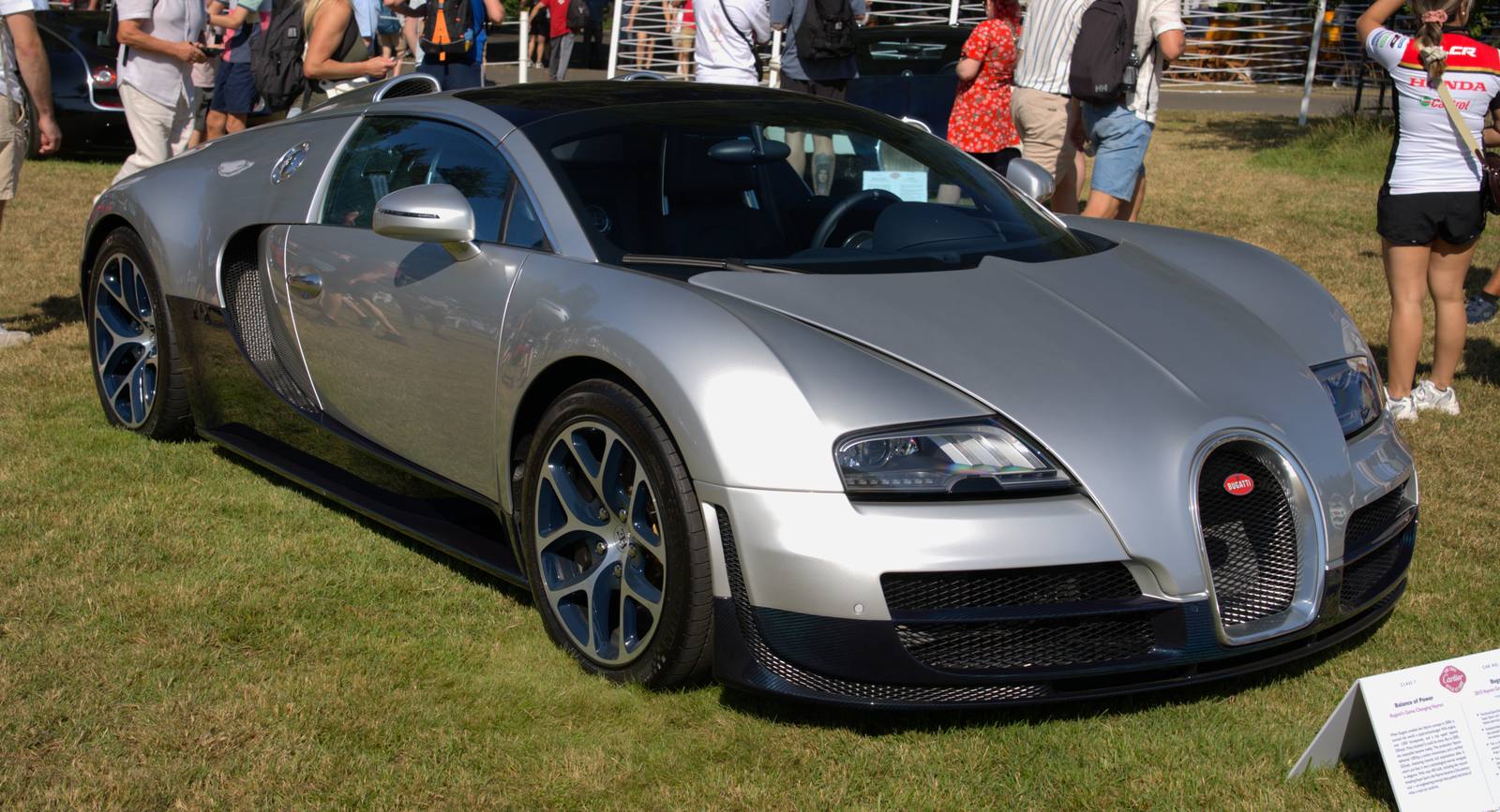 Silver Bugatti Veyron Grand Sport Vitesse roadster at the 2025 Goodwood Festival of Speed