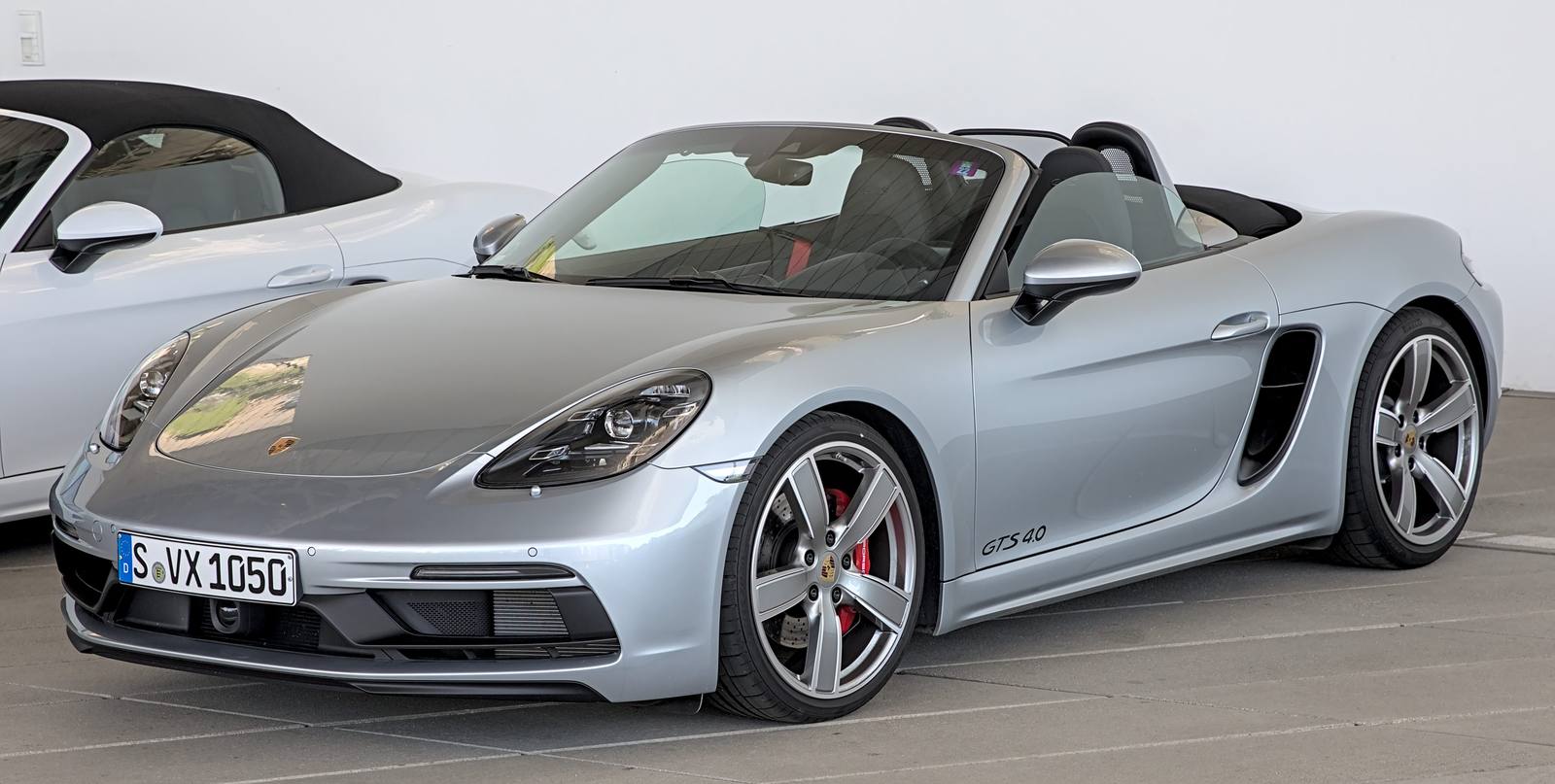 Silver Porsche 718 Boxster GTS 4.0 in Stuttgart