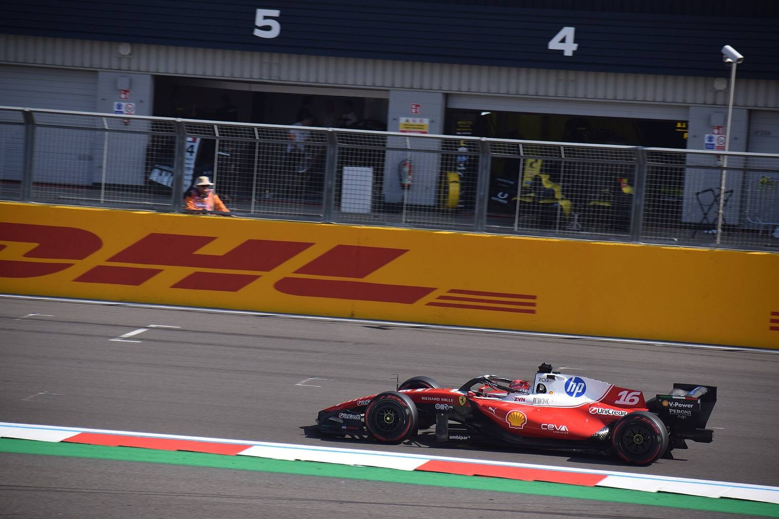 Charles Leclerc driving his Ferrari Formula 1 car at Silverstone in 2026