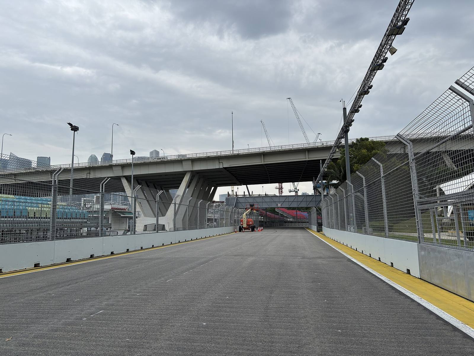 The Marina Bay street circuit under the Benjamin Sheares Bridge in July 2026