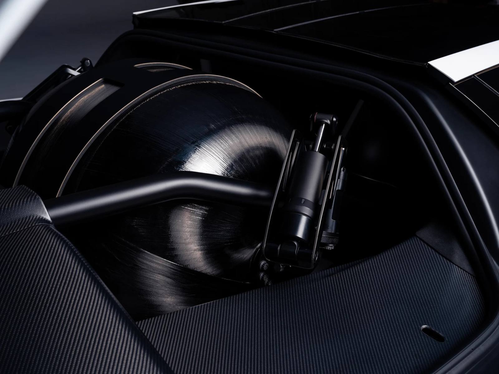 Carbon fibre pressure vessel and hardware inside the Tesla Roadster